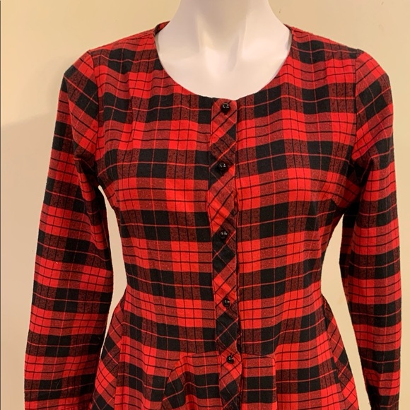⭐️Red Plaid Button Down Shirt by Allegra K SZ Med.⭐️ - Picture 5 of 8